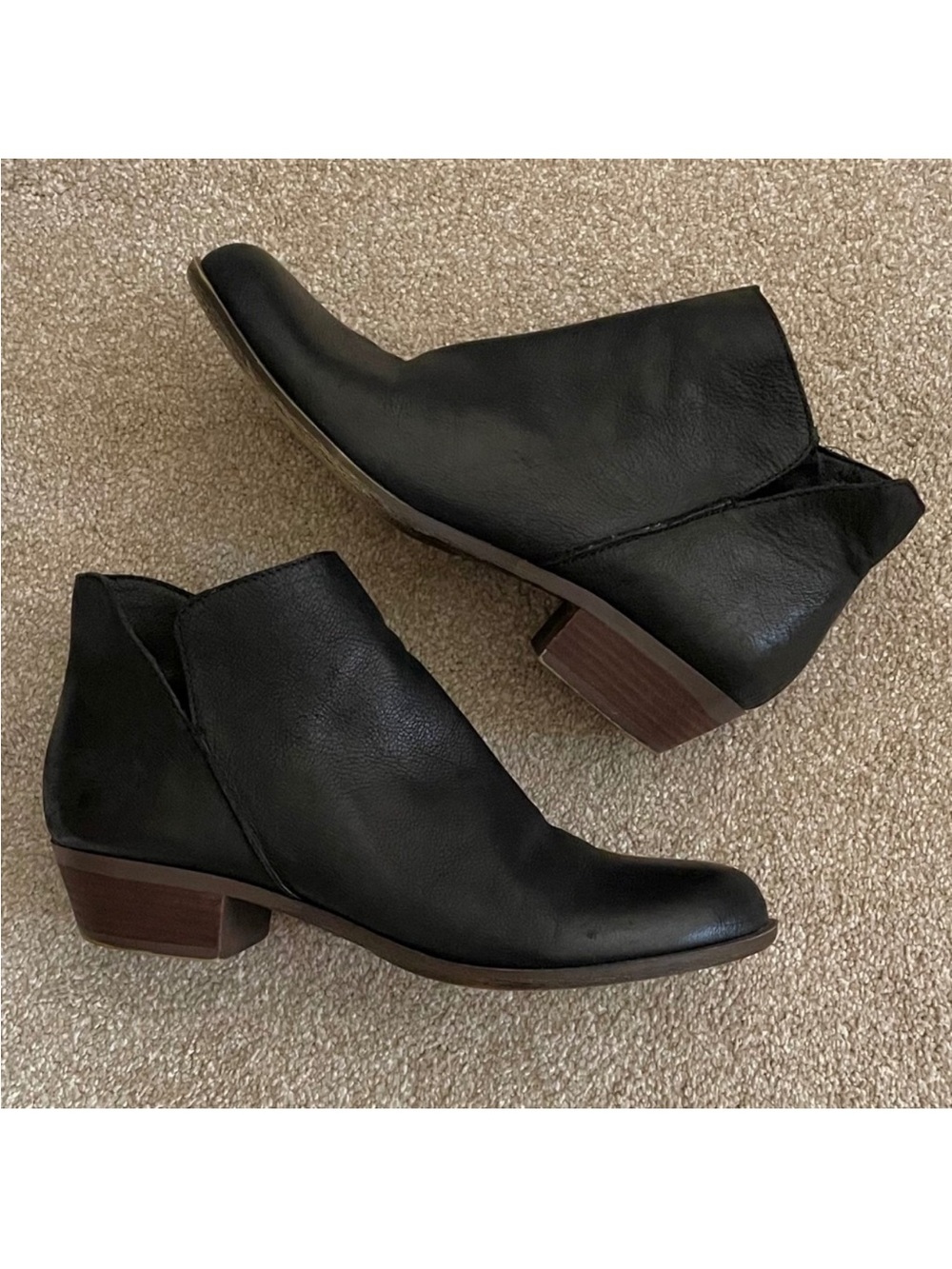 Lucky Brand Black Leather Ankle Booties